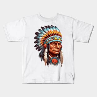 Native American Village Chief #3 Kids T-Shirt